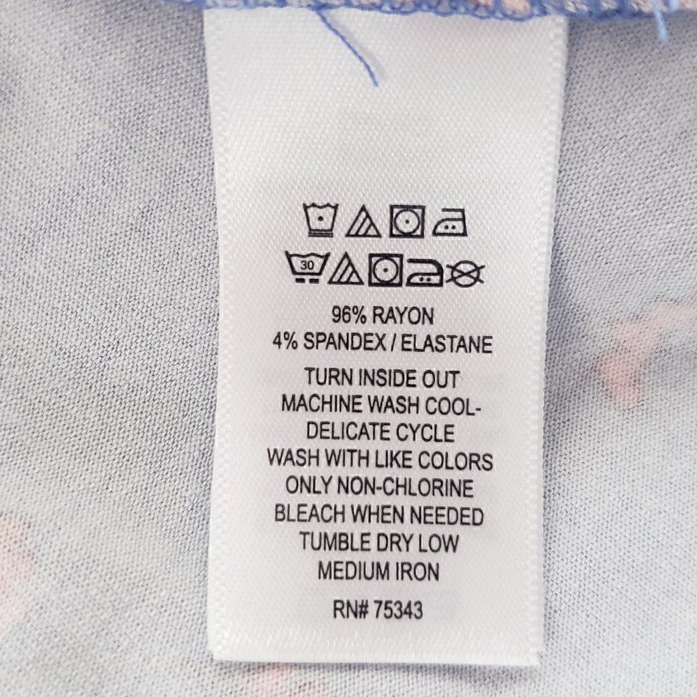 NEW Tabitha Webb Surplice Bodice Blue Floral Dress Size L Flutter Sleeve Stretch - Picture 7 of 7